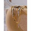 Colar Feminino de Camadas Gota em Aço Inoxidável 6