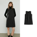 Vestido Colete Midi de Inverno para Sobreposição black