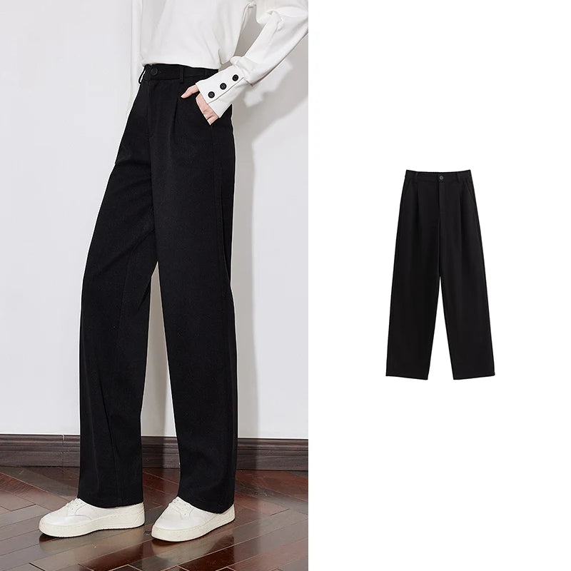 Calça Alfaiataria Feminina Reta Estilo Utilitário