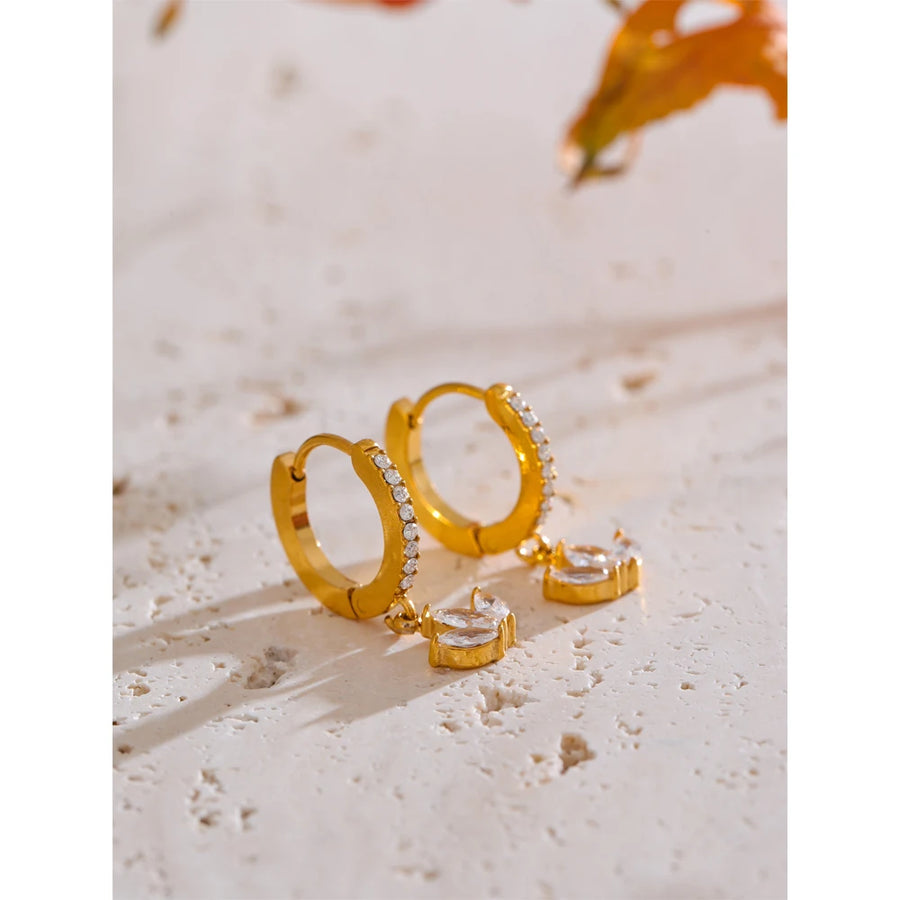 Brinco de Argola Flor com Zircônia