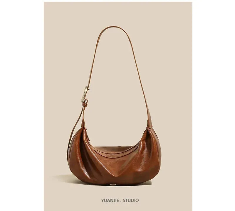 Bolsa feminina de couro macio grande capacidade minimalista crossbody luxo brown 30 9 14