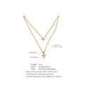 Yhpup High Quality Double-Layer Chain Zirconia Cross Pendant Delicate Necklace Stainless Steel Temperament Fashion Gift Jewelry