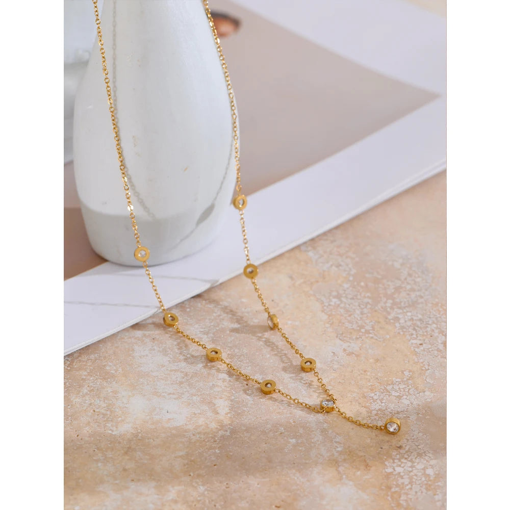 Colar Feminino Gota com Zircônia em Aço Inoxidável 7