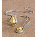 Yhpup New Arrival Design Yellow Baroque Simulated Pearls Bead Pendant Necklace Bracelet Ring Set Vintage Fashion Trendy Jewelry