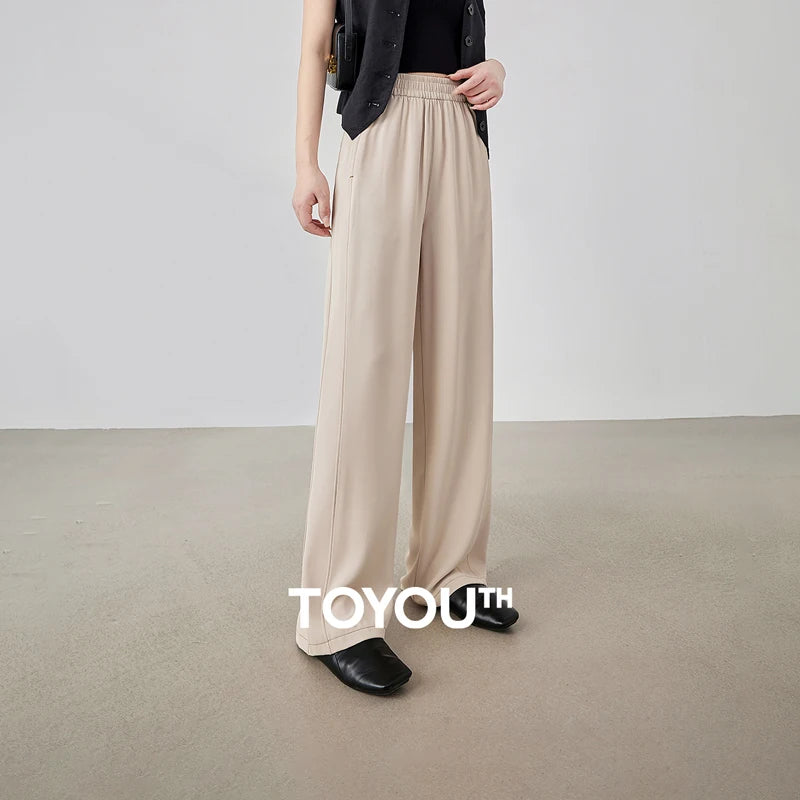 Calça Feminina Wide Leg Esportiva com Cós Elástico