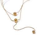 Colar de Camadas Redondo com Contas decorativas 2 YH3150A Gold