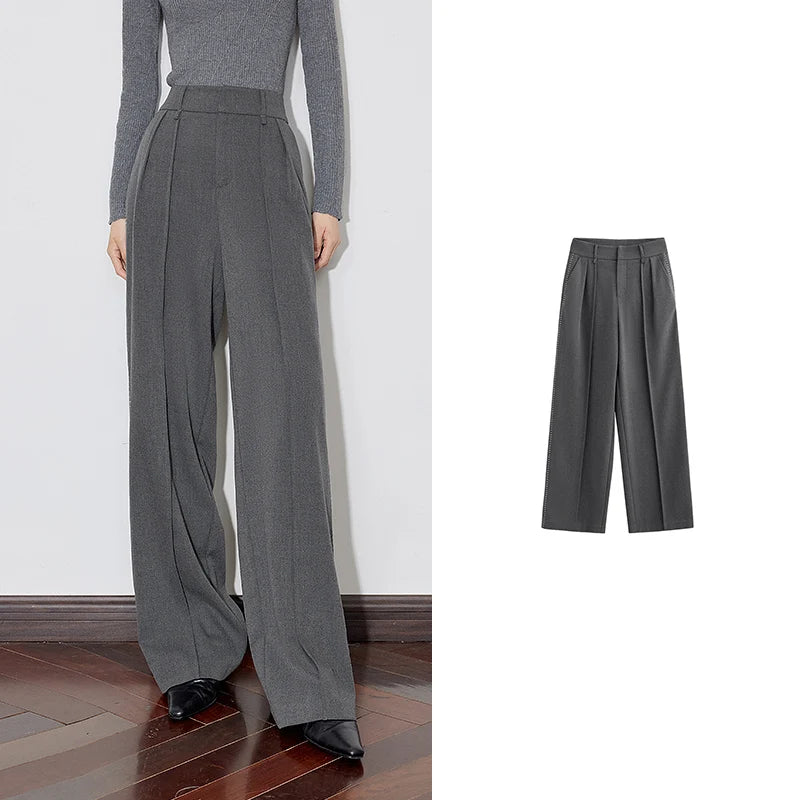 Calça Alfaiataria Feminina Pantalona com Pregas