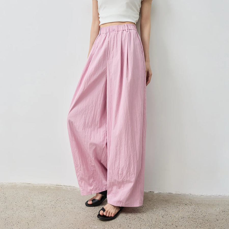 Calça Barrel Feminina Texturizada Wide Leg