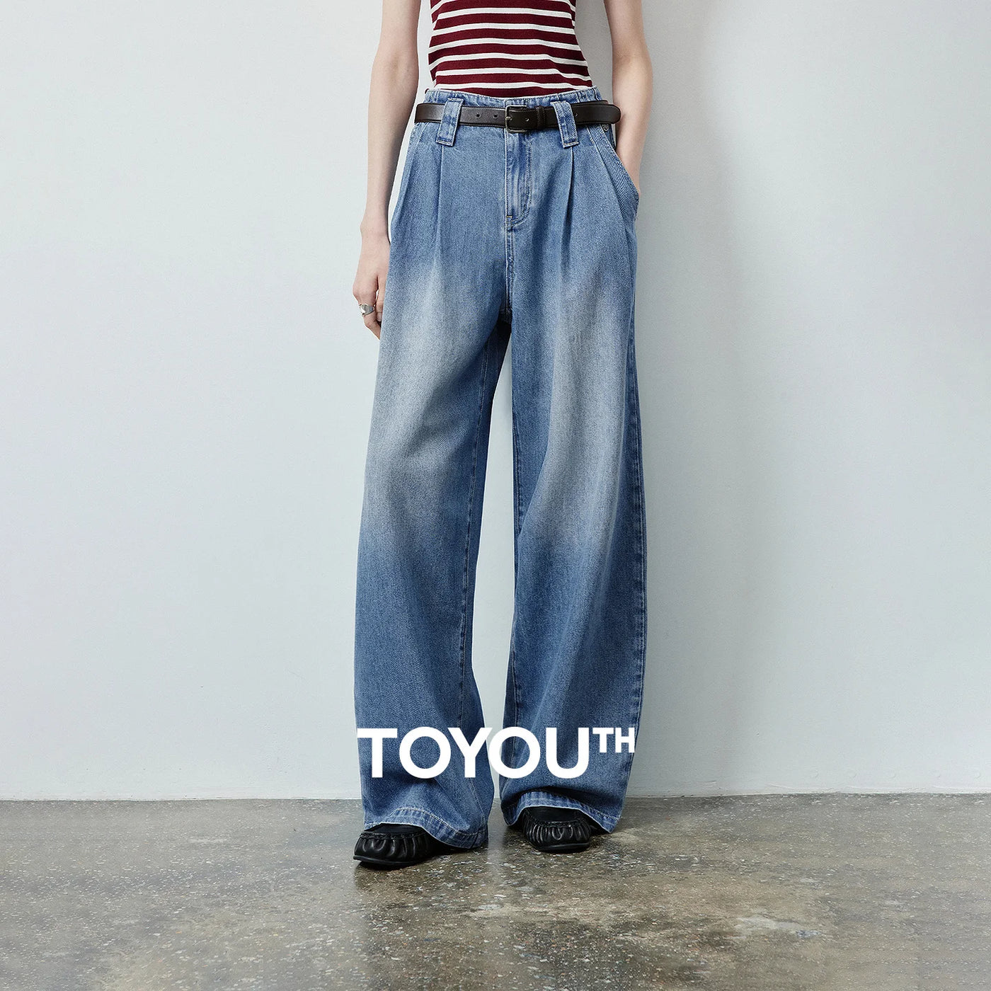 Calça Jeans Feminina Barrel Vintage Cintura Alta