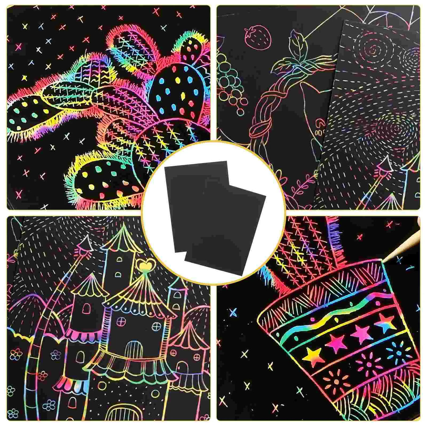 10pcs A4 Papel Black Arte de riscar - Faça do seu jeito