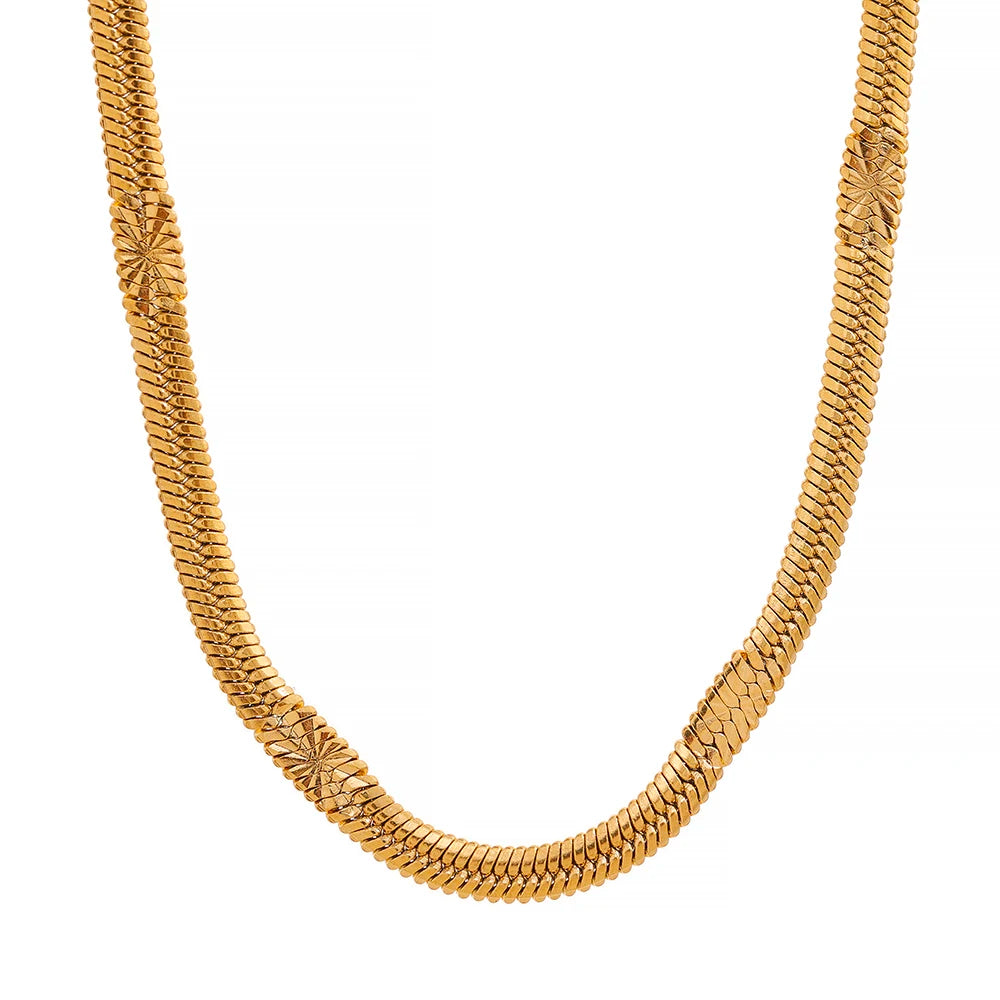 Conjunto Colar e Pulseira Gota em Aço Inoxidável Ouro Colar