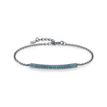 MODIAN 925 Sterling Silver Retro Synthetic Turquoise Bracelet Punk Black Simple Link Chain Bracelets For Women Fine Jewelry