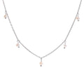 Colar Feminino Gota com Pérola em Aço Inoxidável 16 YH4953A Platinum