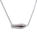 Yhpup Chic Stainless Steel Zircon Fish Pendant Necklace Gold & Platinum PVD Plated Waterproof Exquisite Jewelry Gift for Women YH800A Platinum