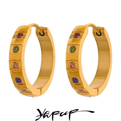 Brinco de Argola 20 mm com Zircônias Coloridas
