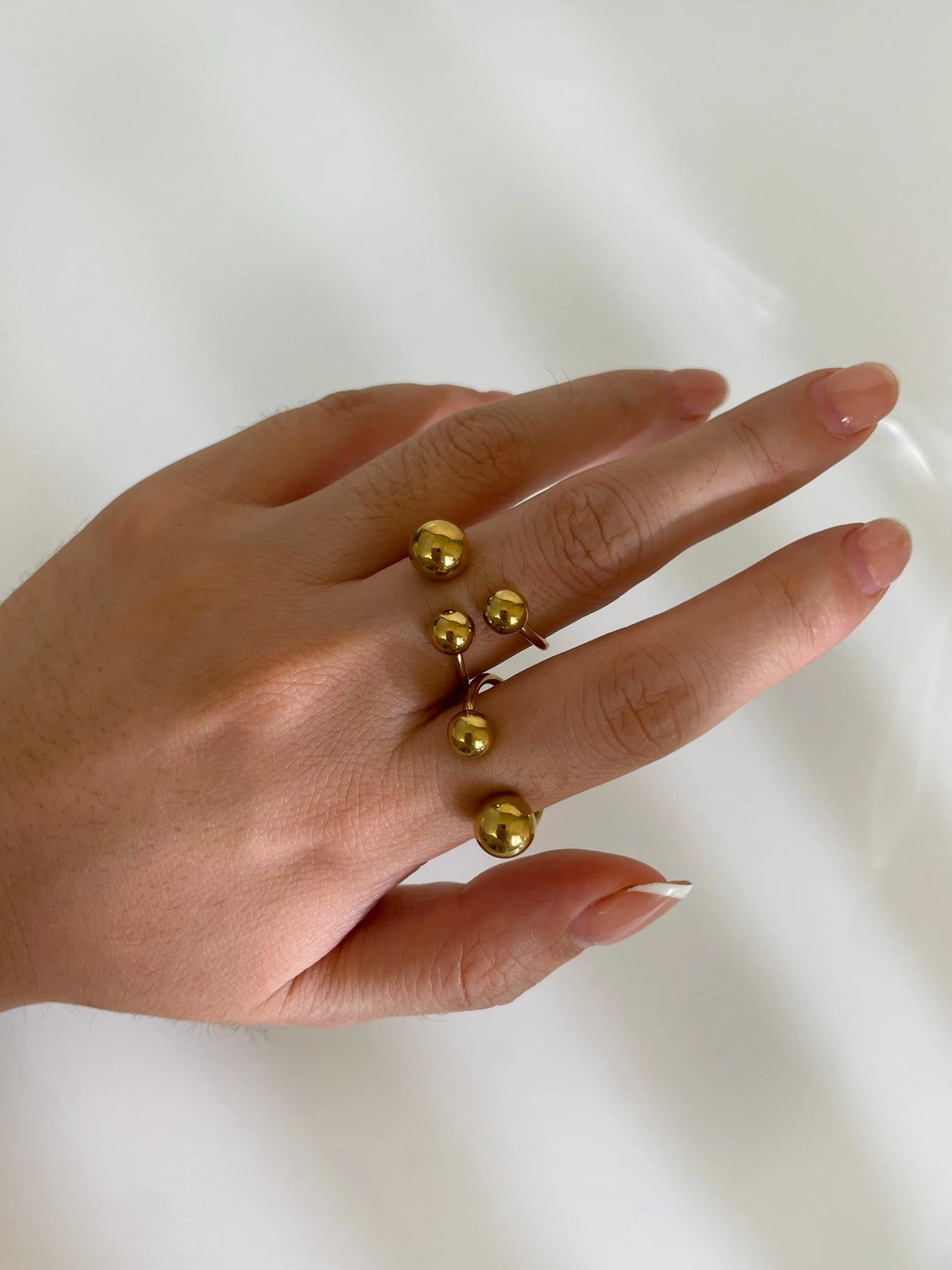 Conjunto de Anéis Abertos com Esferas em Aço Inoxidável