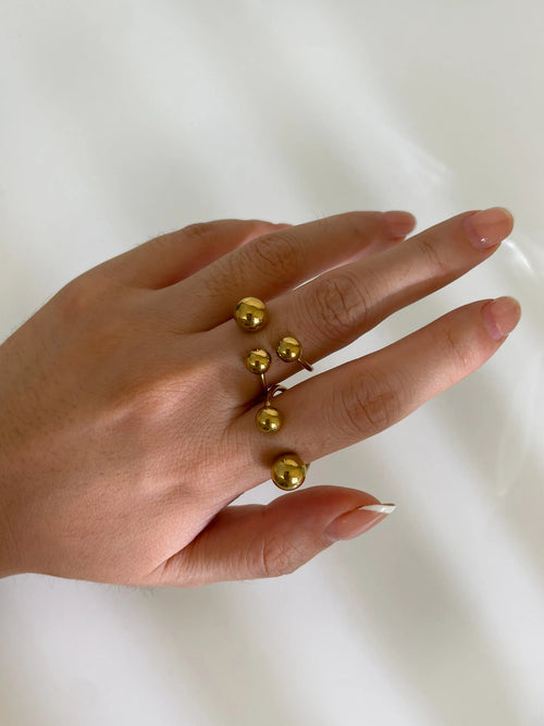 Conjunto de Anéis Abertos com Esferas em Aço Inoxidável