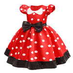 Vestido Infantil Festa Minnie Vermelho Para Menina