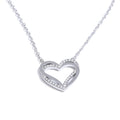 Yhpup Fashion Stainless Steel Zirconia Heart Love Hollow Pendant Necklace for Women Exquisite Romantic Jewelry Girlfriend Gift YH4956A Platinum