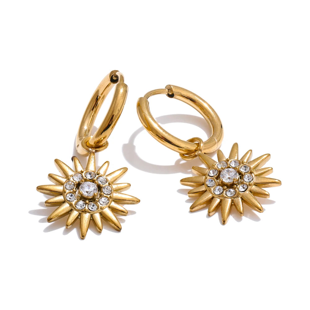 Brinco de Argola Sol com Zircônia