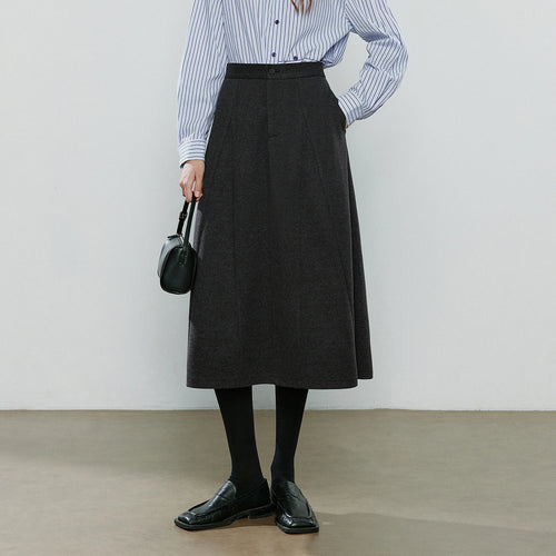 Saia Midi Feminina Assimétrica de Inverno