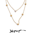 Colar Feminino de Camadas Estrela com Zircônia em Aço Inoxidável