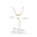 Yhpup Delicate Cubic Zirconia Double-Layer Chain Drop Tassel Luxury Necklace for Women Stainless Steel Exquisite Jewelry Gift