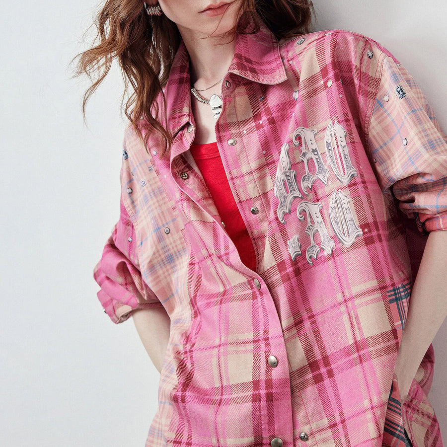 Camisa Jaqueta Feminina de Liocel e Algodão Y2K