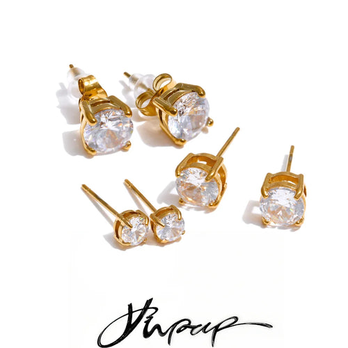 Kit de Brincos Redondos com Zircônia