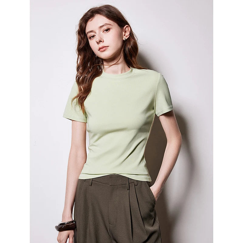 Camiseta Feminina Cropped Slim de Liocel Branca
