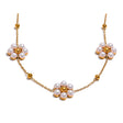 Colar Feminino Flor com Pérola em Aço Inoxidável