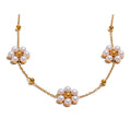 Colar Feminino Flor com Pérola em Aço Inoxidável YH487A Gold