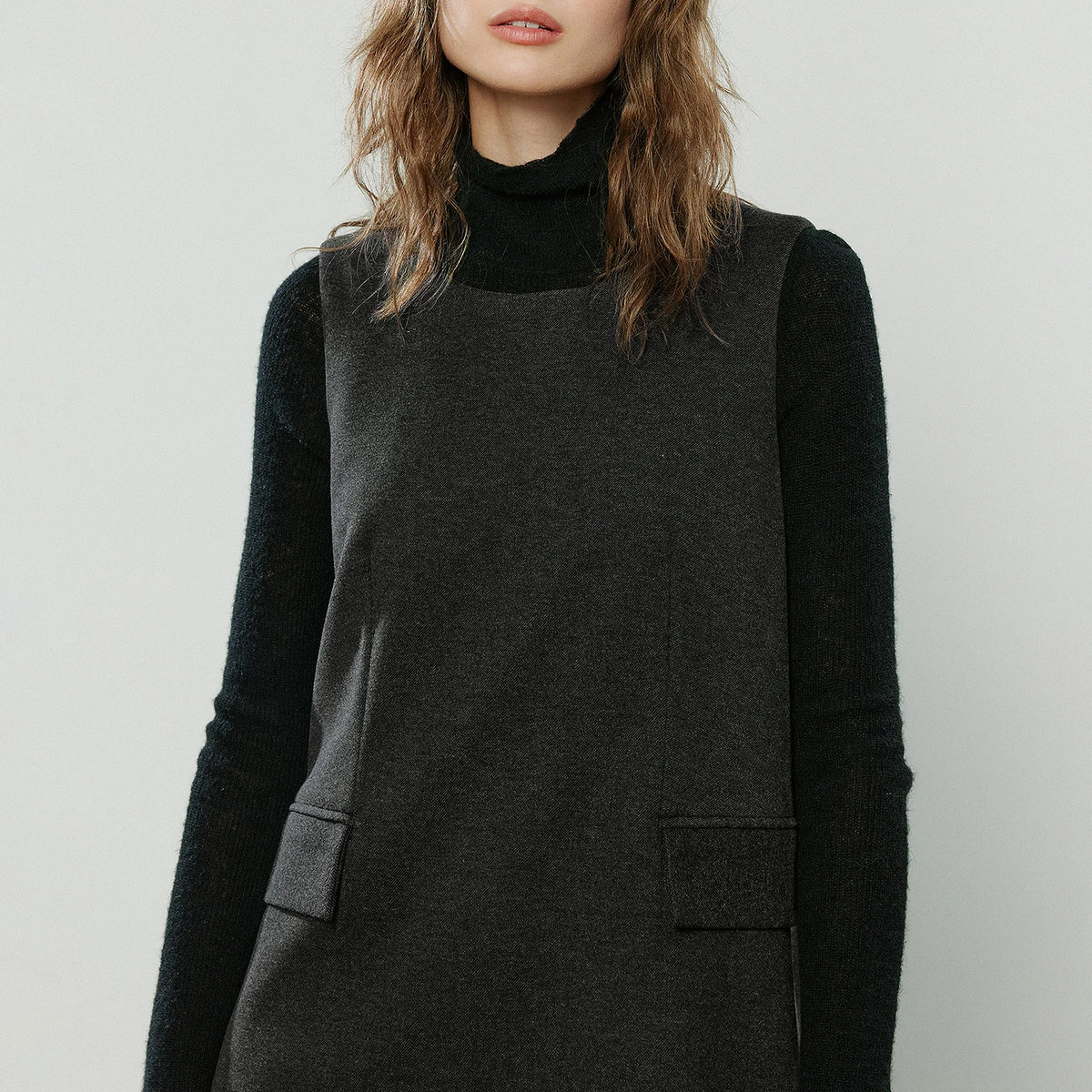Vestido Colete Midi de Inverno para Sobreposição