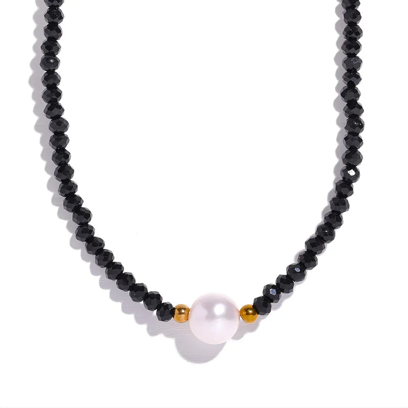 Gota em Colar Feminino com Pérola de Aço Inoxidável