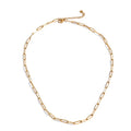 Yhpup Minimalist Stainless Steel Metal Chain Necklace Bracelet Bangle for Women 18K PVD Plated Golden Fashion Jewelry YH4553A Necklace