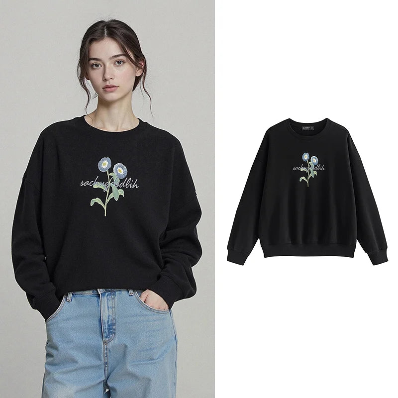 Moletom Feminino Forrado com Estampa de Pintura a Óleo
