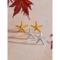 Yhpup Summer Ocean Style Smooth Metal Starfish Stud Earrings Daily Stainless Steel Holiday Wear Fashion Jewelry Waterproof