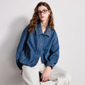 Jaqueta Jeans Feminina 100% Algodão com Bolsos