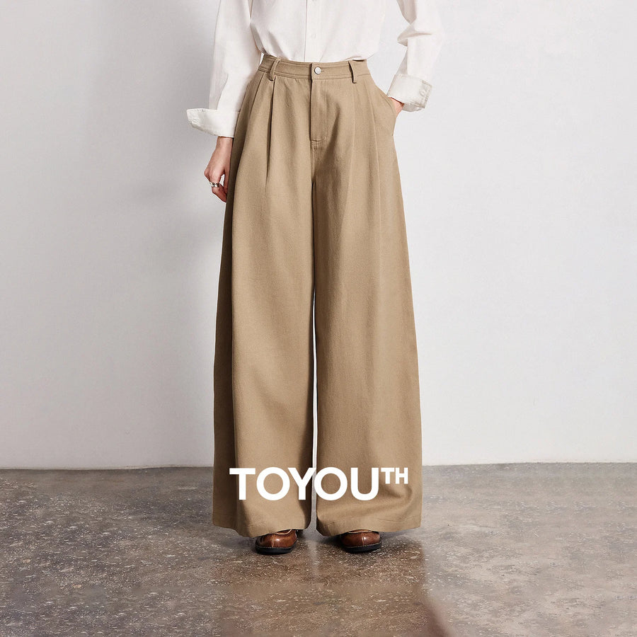 Calça Wide Leg Feminina 100% Algodão com Caimento Solto
