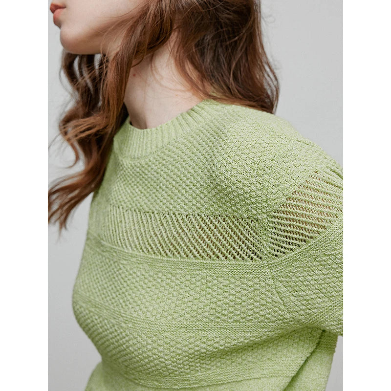 Blusa Feminina de Tricô Leve para Verão Manga Curta