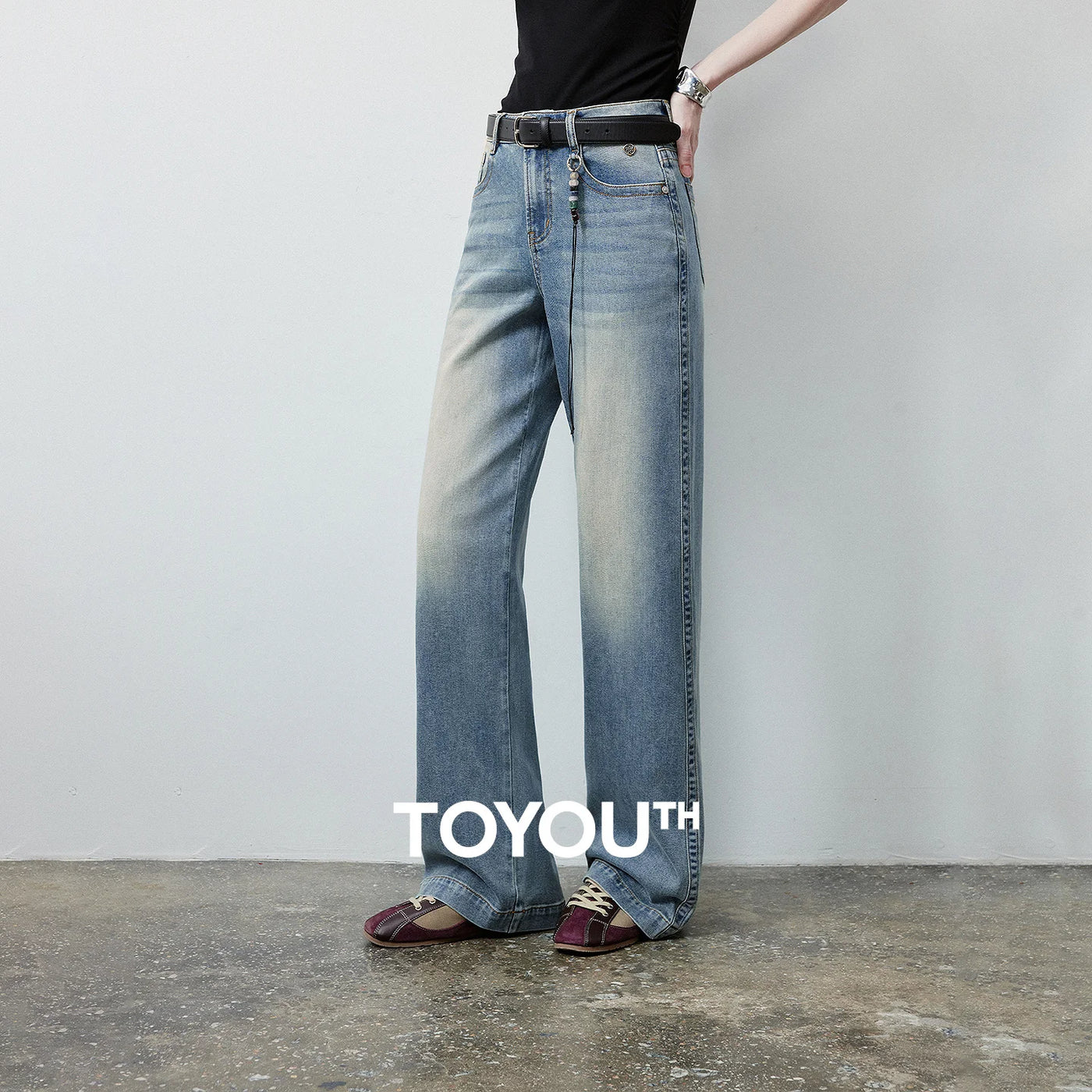 Calça Jeans Feminina Wide Leg Cintura Baixa com Liocel
