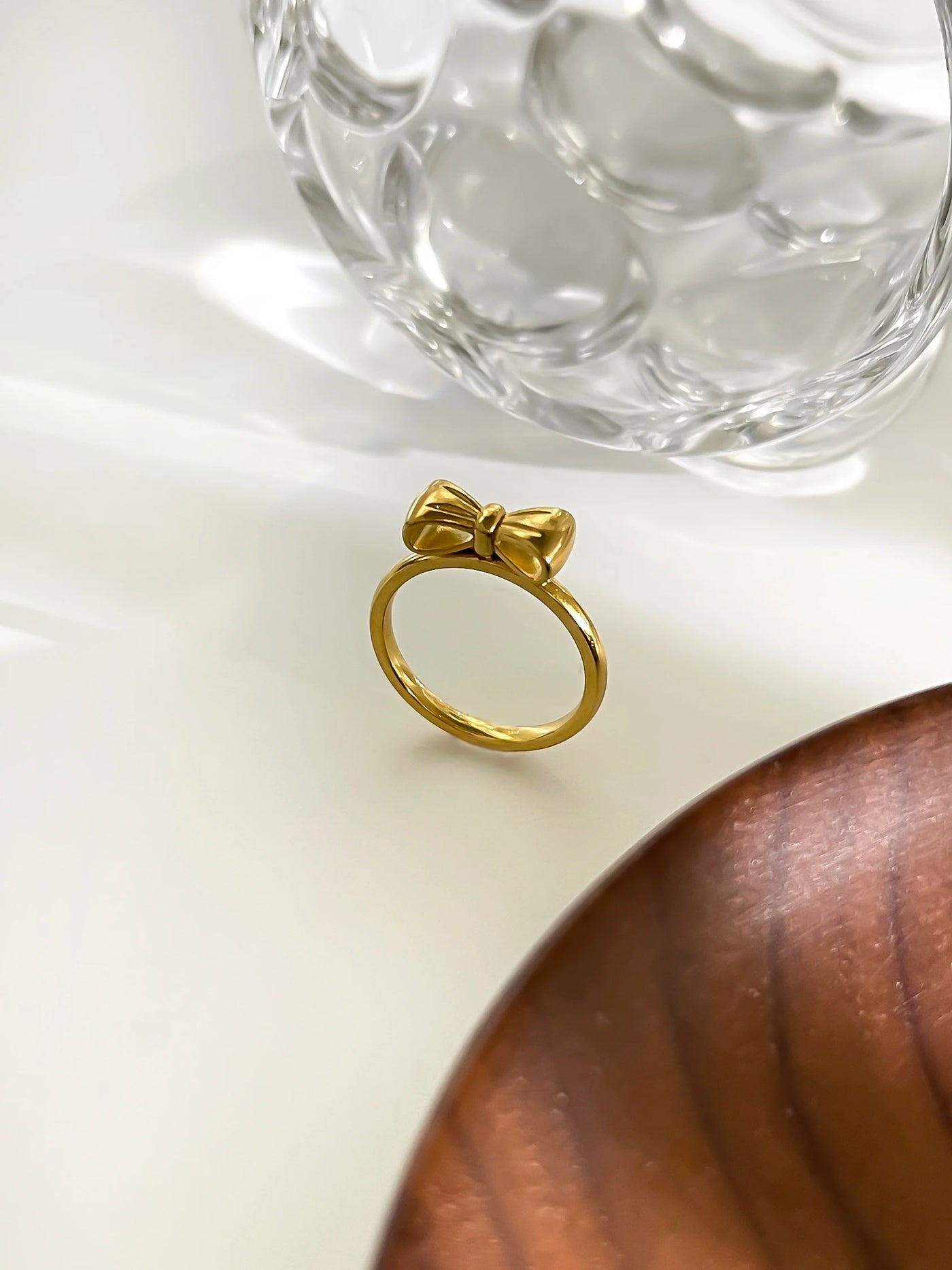 Anel Laço Delicado com Banho Ouro 18K