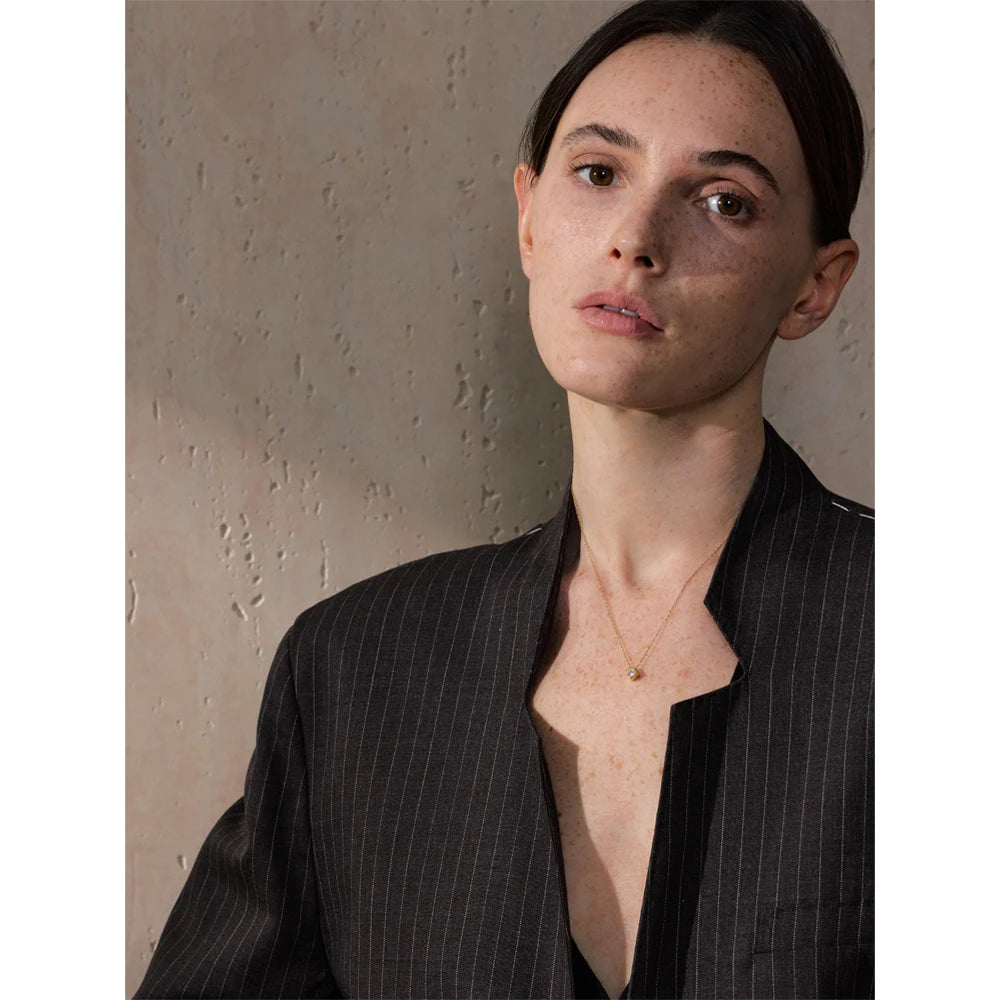 Colar Feminino Quadrado com Zircônia em Aço Inoxidável