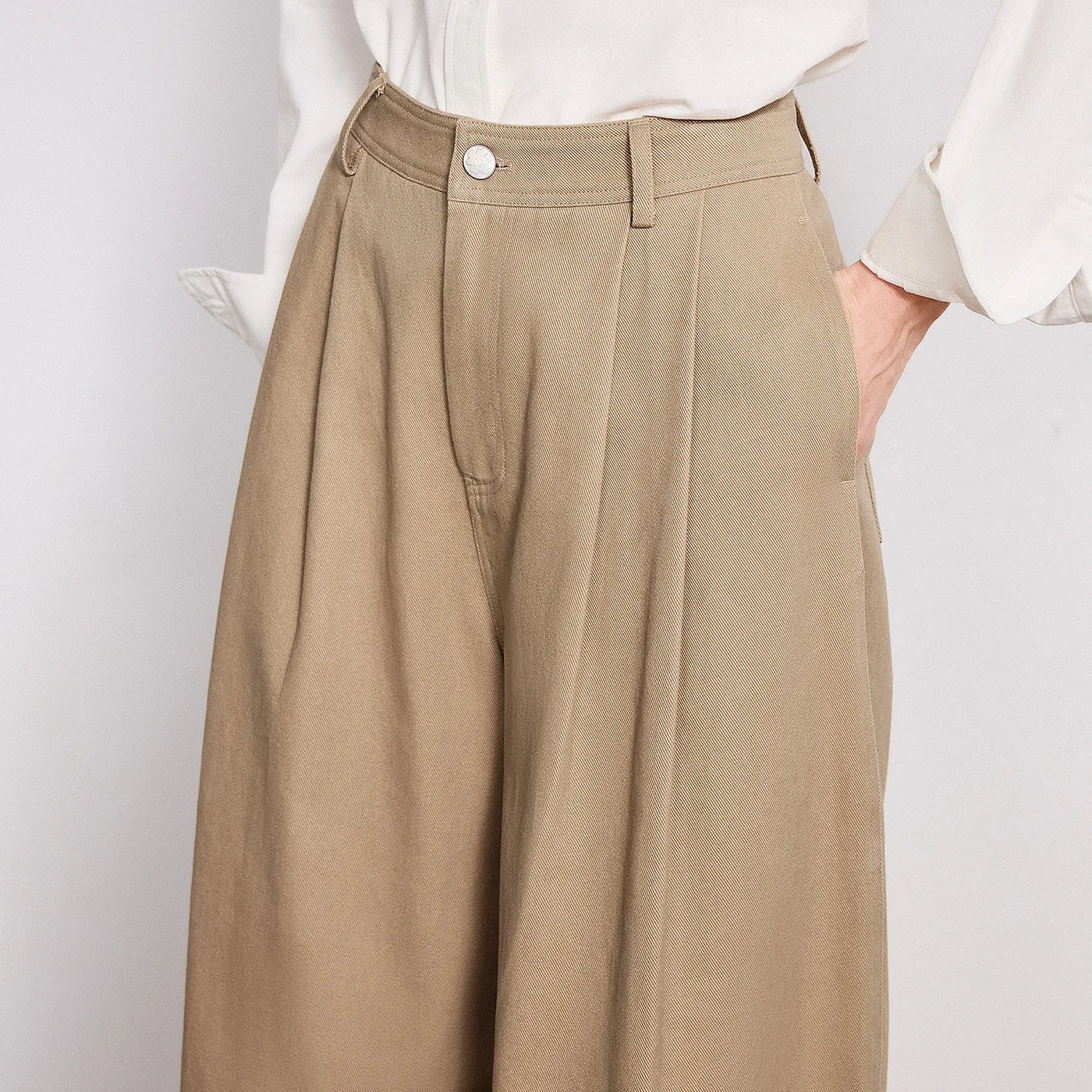 Calça Wide Leg Feminina 100% Algodão com Caimento Solto