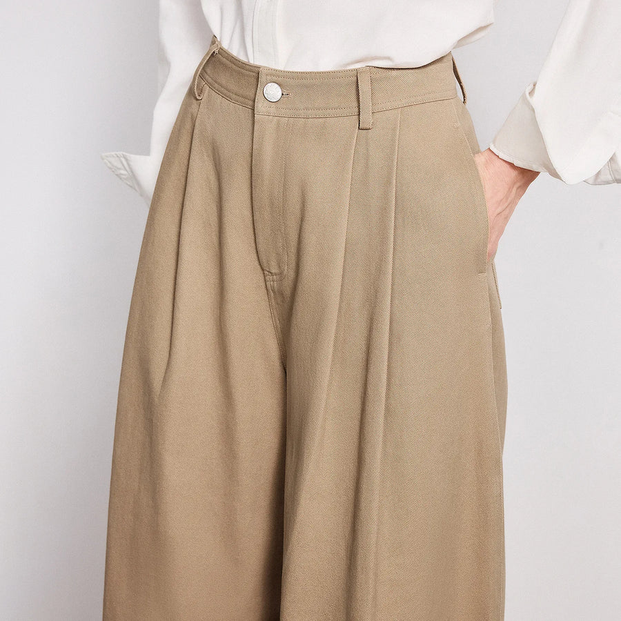 Calça Wide Leg Feminina 100% Algodão com Caimento Solto