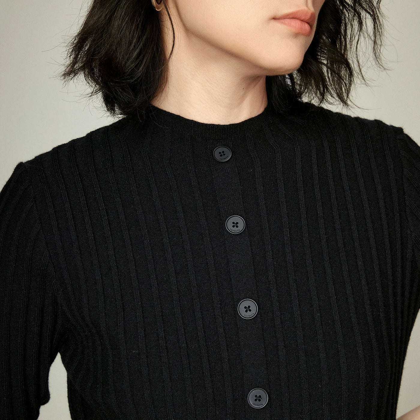 Vestido de Malha Midi Preto Manga Longa Aconchegante