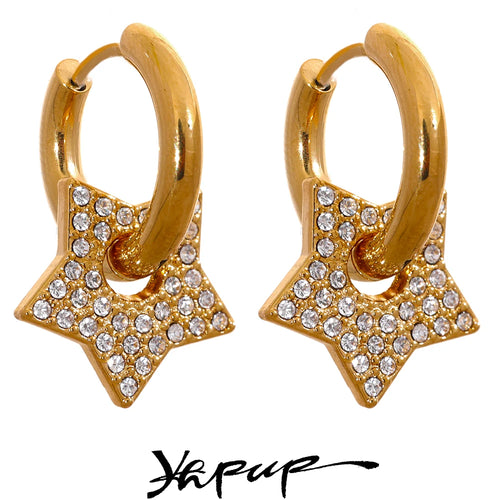 Brinco de Argola Estrela com Zircônia