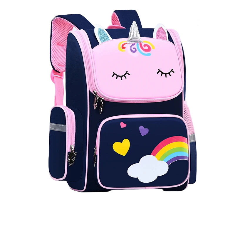 Mochila Escolar Infantil Unicornio My Little Pony para meninas de 2-12 anos Azul Marinho e Rosa