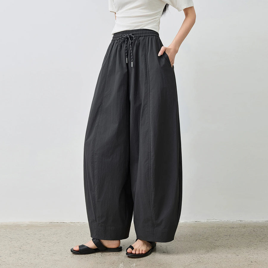 Calça Wide Leg Feminina Texturizada com Elastano
