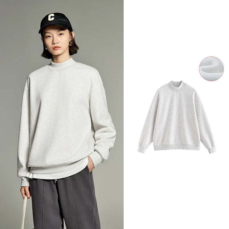 Moletom Feminino Forrado com Gola Alta Curta